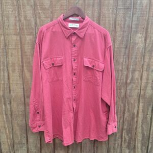 Orvis Red Long Sleeve 100% Cotton Button Up Shirt Mens Size XXL